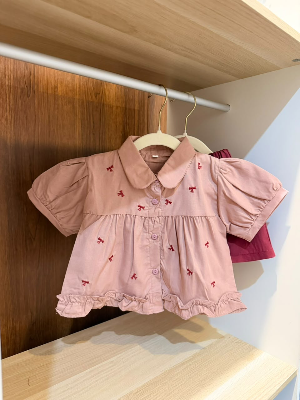 Koleksi blouse bayi merah jambu